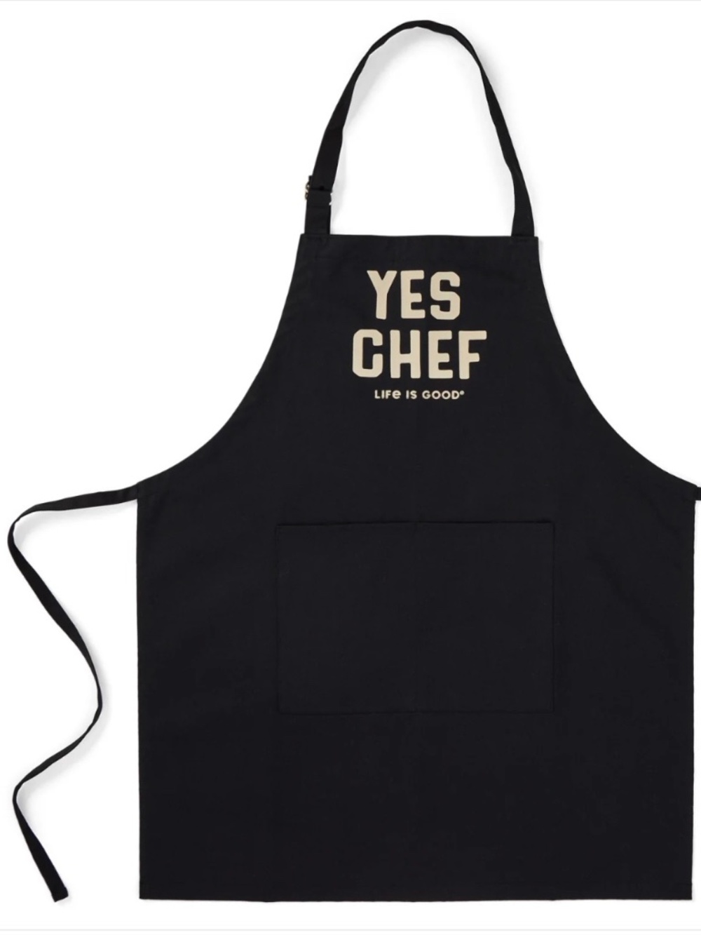 Life is Good Yes Chef Black Cotton Apron